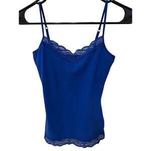 Y2K Layering Lace Trimmed Blue Tank Top Express Size Small Fairy Indie Whimsy